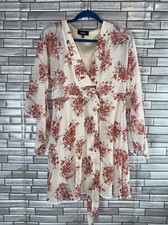 Aakaa Flutter Sleeve Tie Waist Mini Dress Size XS Bohemian Boho Festival