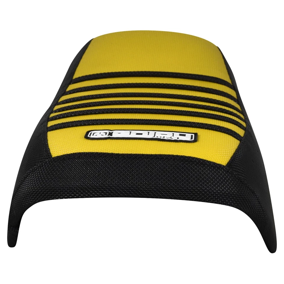 Cubierta de asiento Yamaha DT 125-175 MX 175-250 NEGRO/AMARILLO/NEGRO costillas #335 Foto 2 de 4