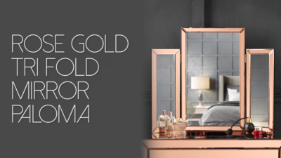 green emerald velvet dress Bedroom Contemporary Vanity Set W Foldable Mirror Stool Drawers Rose Gold  Color Rose Gold Vanity Stools Bedroom Round Grey Classic,Contemporary  Padded main image 0