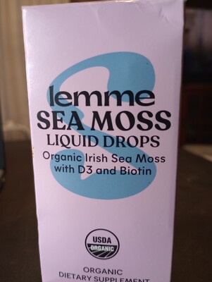 Lemme Irish Sea Moss Organic Liquid Drops with Vitamin D3 and Biotin, hair, skin