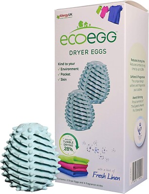 ecoegg FRESH LINEN 2 Dryer Eggs, 4 Fragrance Sticks