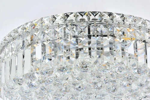 Crystal Chandelier Flush Mount Bathroom Bedroom Chrome Light Fixture 20" - Picture 7 of 9