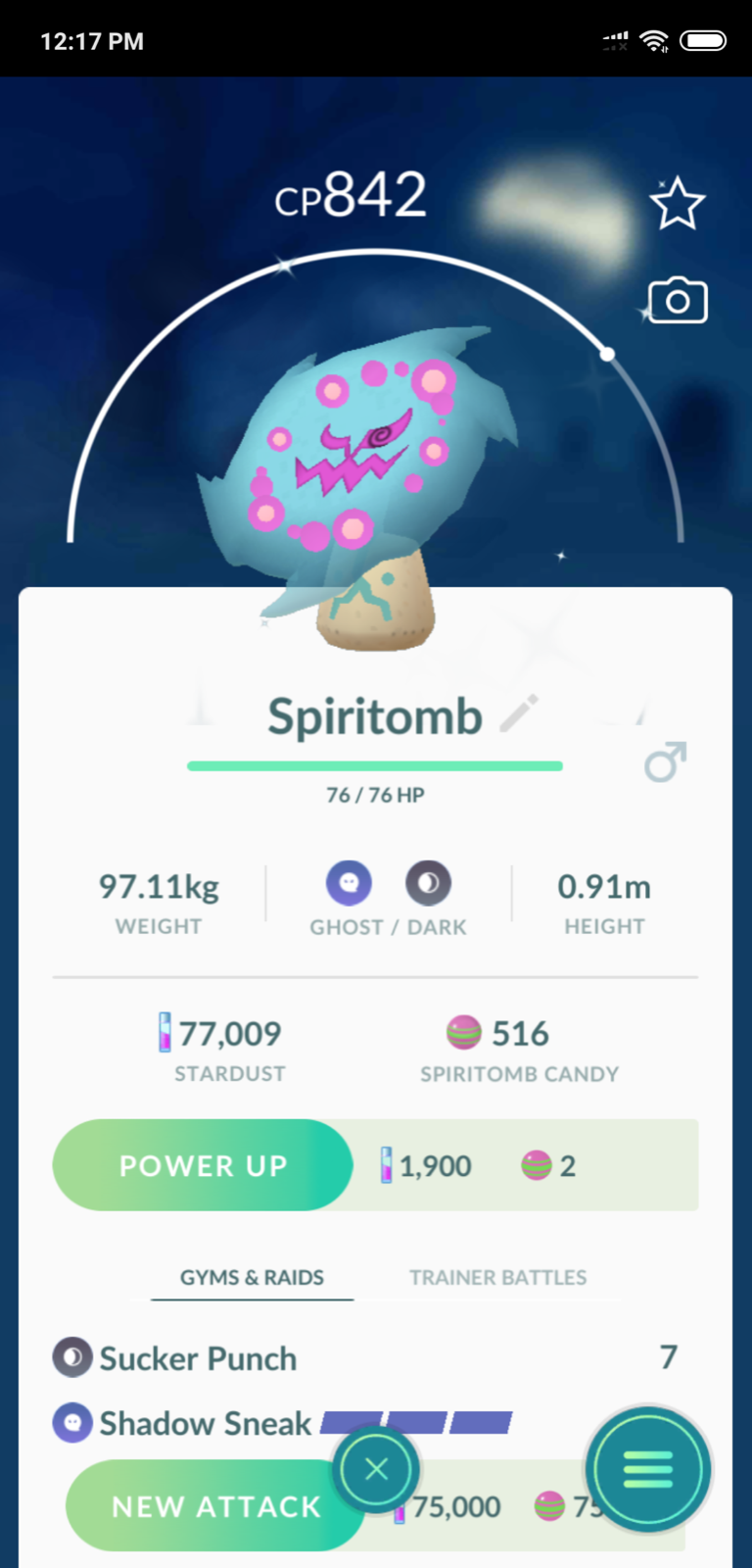 Pokémon Go Shiny Spiritomb - Tra'de Registered Shiny Spiritomb