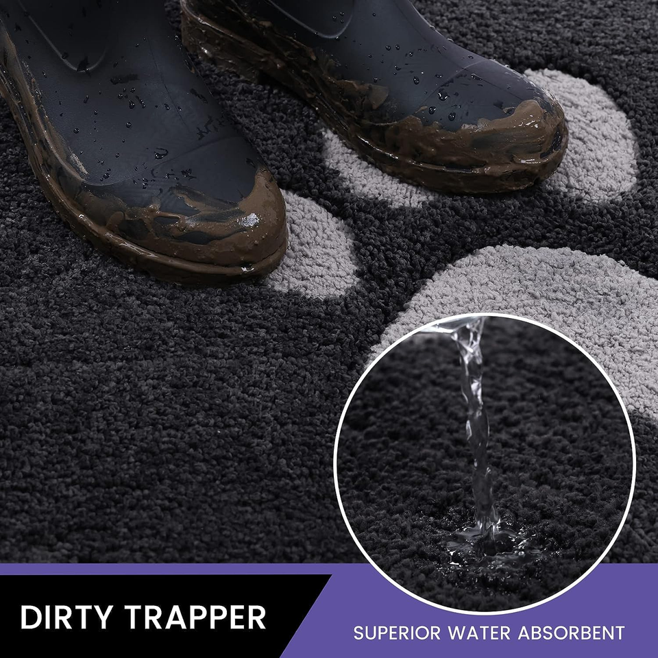 Door Mat Indoor, Dog Mats for Muddy Paws Super Absorbent, LowProfile