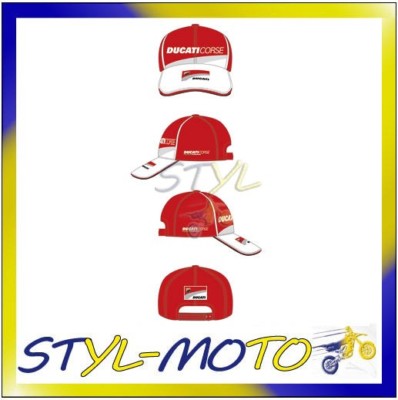 Casquette Baseball Réglable Officielle Ducati Moto - Article 46006 - Noir 100% Coton