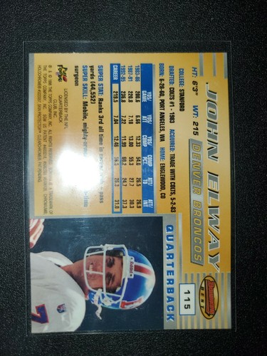 1996 Bowman's Best #115 John Elway Hof NFL football card broncos - Foto 2 di 2