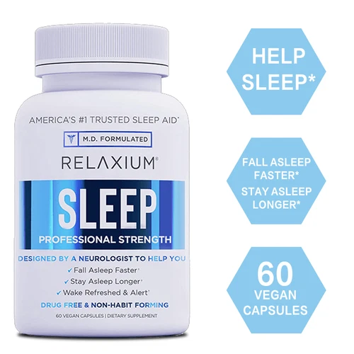 Relaxium Sleep - Dietary Supplement for Better Sleep - L-Tryptophan, Magnesium