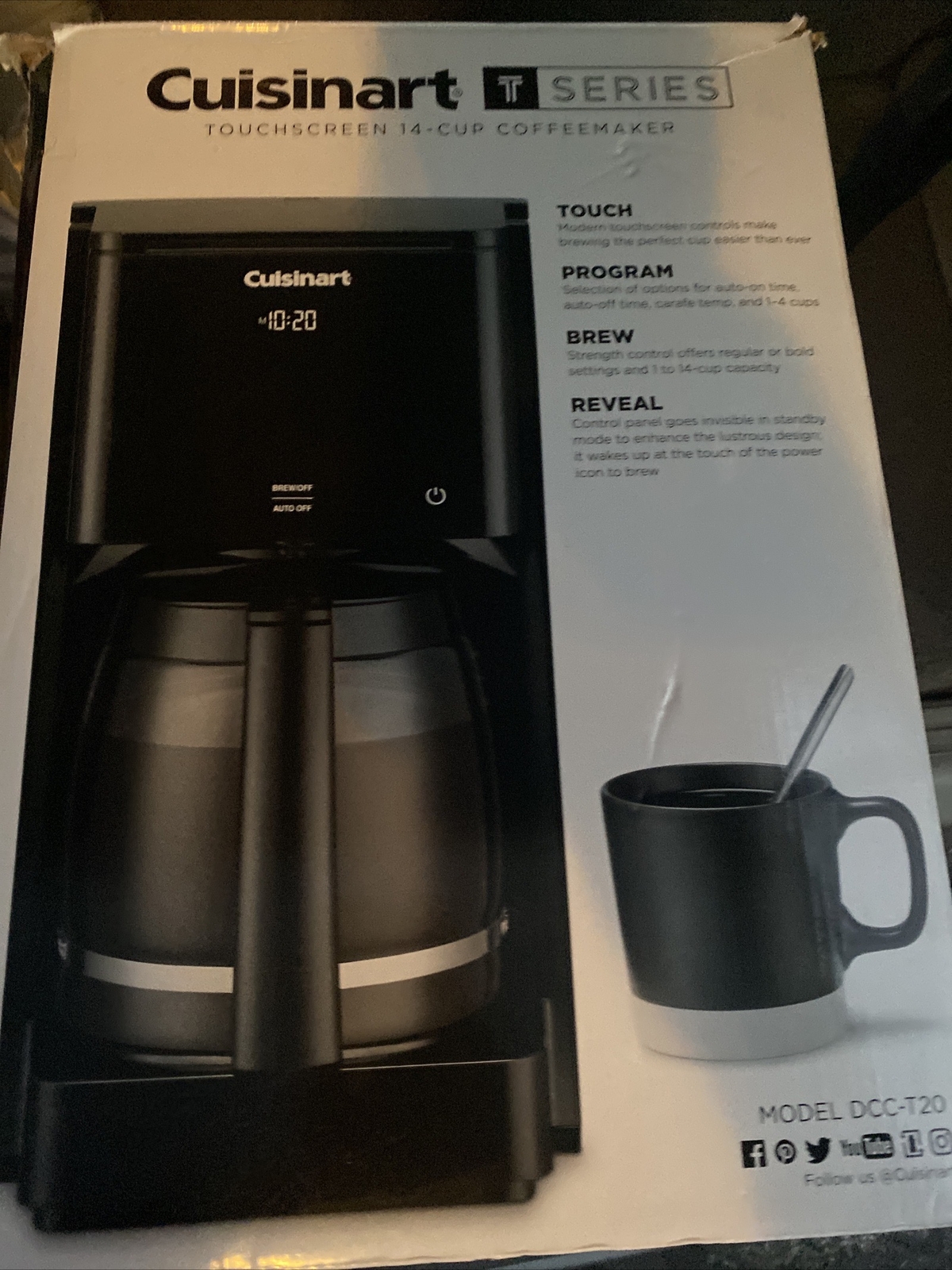 Cuisinart DCCT20 14Cup Automatic Programmable Coffeemaker Touchscreen