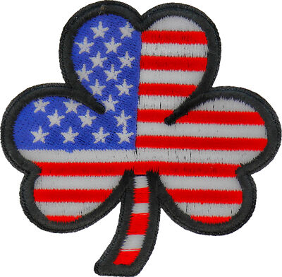 American flag 3 Clover Shamrock Patch- 3x3 inch - P7891
