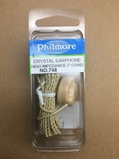 NEW Philmore Crystal Radio High Impedance Earphone Bare Stripped Tinned 7ft Wire