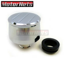 Billet Ball Milled Chrome Aluminum Push-In Press Valve Cover Breather SBC BBC