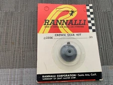 1/24 Rannalli #2306 40 T slot car plastic I/Lcrown gear w. set screw VINTAGE NOS