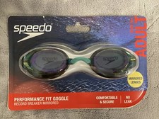 Speedo Performance Fit Goggle Record Breaker Mirrored Lenses No Leak Adult 14 