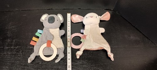 2 Bitzy Crinkle Sensory Toys with Teethers Bunny & Bear