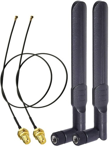 2x Dual Band WiFi Antenna & UF.L Cable for M.2 NGFF Intel Wireless Network Card