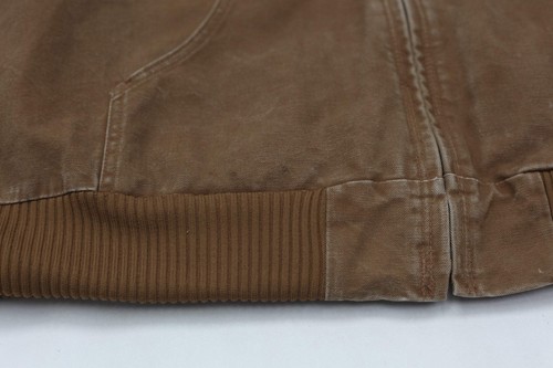 Mens Carhartt J130 BRN Quilted Lined Hooded Work Jacket - Picture 7 of 12