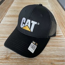 NEW - Caterpillar Cat Equipment Twill / Mesh Hat Cap - Snapback Black Mesh