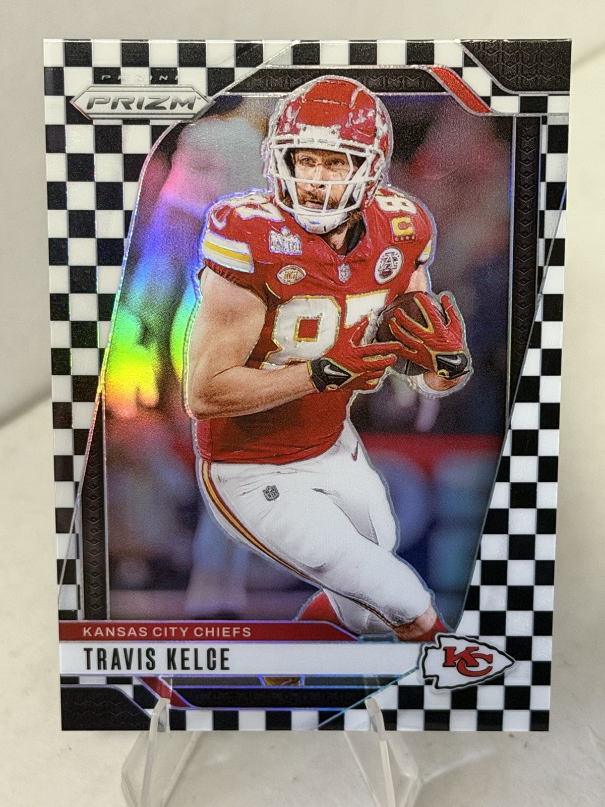 Travis Kelce #140 Panini Prizm 2024 - Black & White Checker Prizm