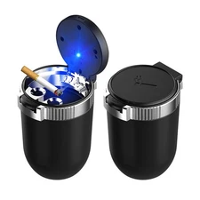 2 PCS Car Ashtray with Lid, Detachable Smokeless Auto Ashtray for Cup Holde