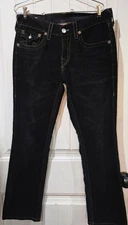 True Religion Ricky Mens Jeans Black Corduroy Size 32 X 29-EUC