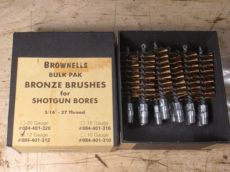 12 Phosphor Bronze Bristle Bore Cleaning Brush / Brushes 12ga 5/16-27 Thread USA