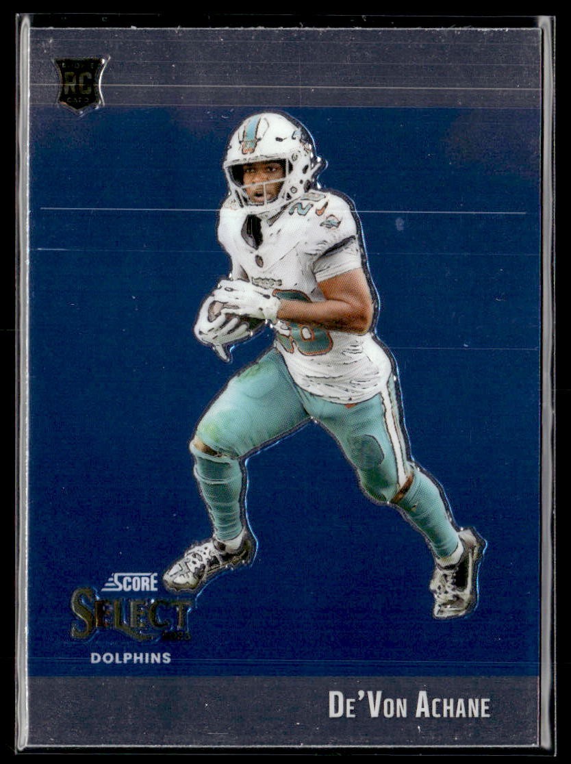2023 Panini Select DE'VON ACHANE #STW-DAC Score Select Throwback Dolphins RC