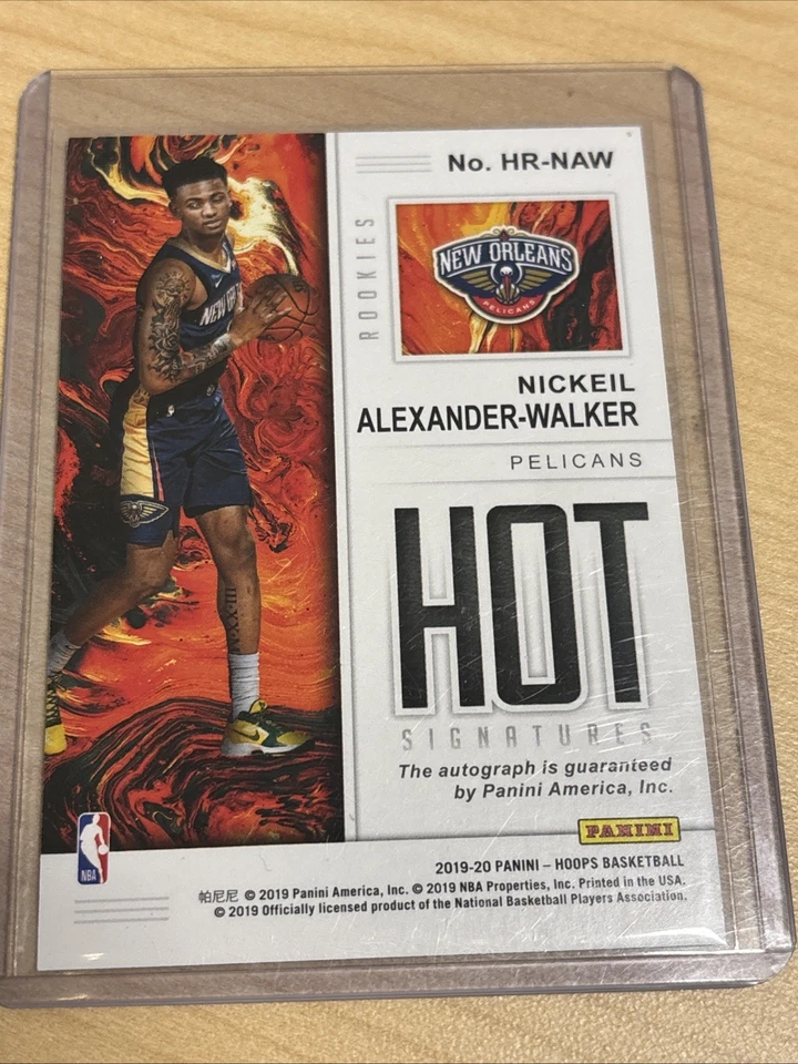 2019-20 Panini NBA Hoops - Hot Signatures Rookies Nickeil Alexander-Walker... - Image 2 of 2