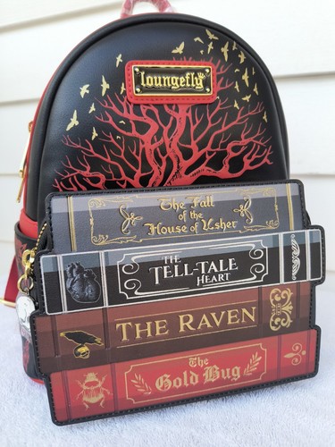 NEU LOUNGEFLY EXKLUSIV EDGAR ALLAN POE POET SKULL Literary Horror MINI RUCKSACK - Bild 8 von 24
