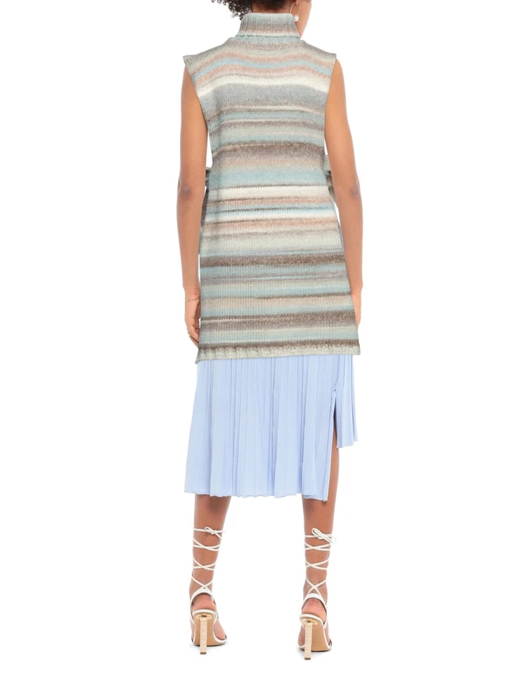 RRP€253 BEATRICE .B Gilet IT42 US6 UK10 M Wool Blend Striped Made in Italy - Image 2 of 4