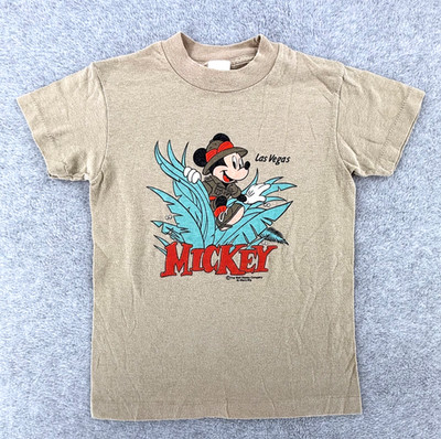 Vtg Disney Mickey Mouse Shirt Kids 10-12 1980's Single Stitch Sherry Tag USA