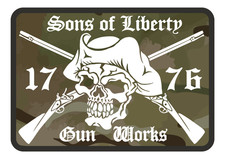 Sons Of Liberty Gun Works Die Cut Sticker 7.7 X 5.6 Camo 1776 Or 4.5 X 3.2