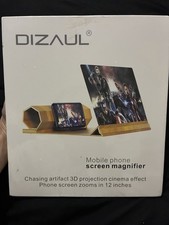 DIZAUL 12" Mobile Phone Screen Magnifier 3D, Foldable, Wood Grain Brown