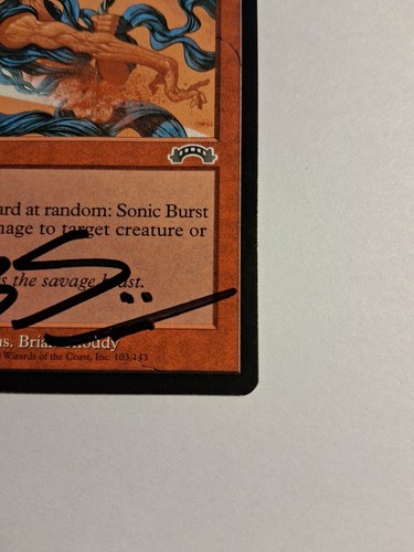 Sonic Burst - Magic the Gathering MTG Exodus- LP- Autographed - Picture 5 of 10