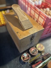 Vintage Esquire Shoe Valet De Luxe - Wooden Shoe Shine Box w/ Brushes (used)