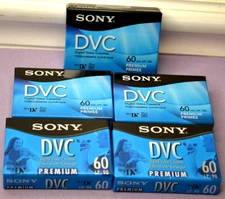 Lot of 5 Sony Premium DVM60PRL Mini DV Digital Video Cassette 60 Minute SP---New