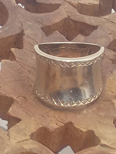 ROSS SIMON 925 Silver Concave Band X Ring Sz 8/ #098