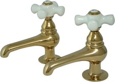 Kingston Brass CC9L2 Vintage Basin Tap Faucet, Polished Brass, Polished Brass