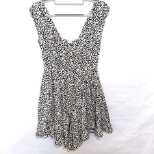 Vanessa Mooney Women Romper XS Leopard Print Milkmaid Corset Flirty Party