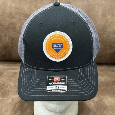 Richardson 112 Gray & Black Trucker Hat ~ Cycle For A Cure Logo ~ Snapback Hat