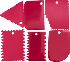 6 pcs Dough Scraper Chopper Cake Smoother Baking Tools Pastry Candy Supplies