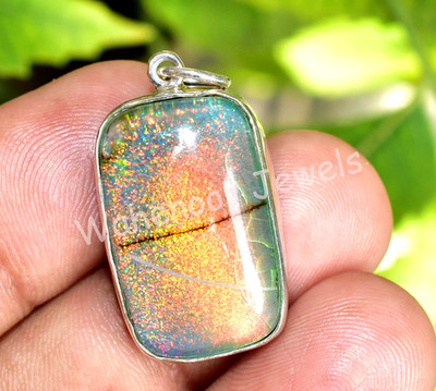 925 Sterlingsilber Anhänger 22.40 CT Natürlich Monarch Feuer Opal Cabo Certified