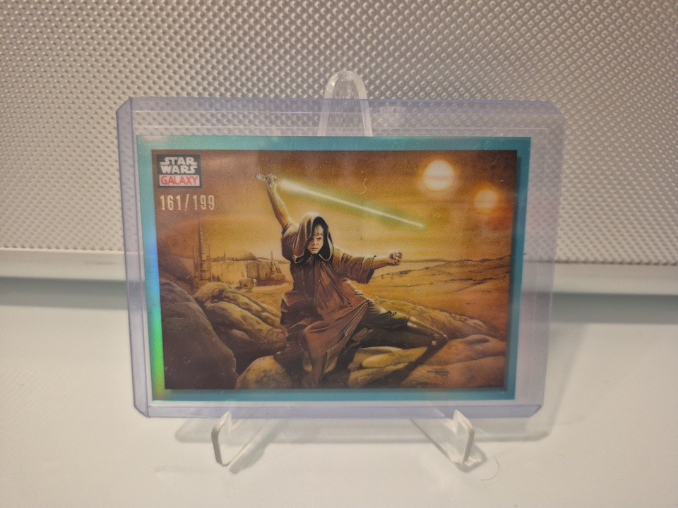2023 Star Wars Galaxy Chrome #52 A Young Jedi’s Stance Aqua /199