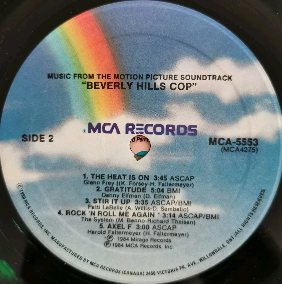 Vinyl LP Beverly Hills Cop Soundtrack VG+ MCA-5553 Canada Sountrack Pop Rock - Image 4 of 4
