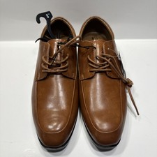 George Casual Dress Oxfords Shoes Memory Foam Men's Size 8 1/2 Brown Lace-Up NEW
