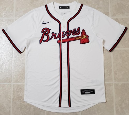 Atlanta Braves Jersey Adult Medium White Nike Blank Official Replica Home Mens