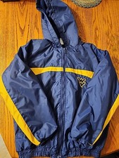 WVU Vintage RedOak Sportswear Youth LG Zip Up Hooded Fleece Lined Windbreaker
