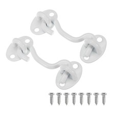 2 x 3" Hook Eye Latch Carbon Steel Privacy Hook Eye Latch Gate Latch Lock White