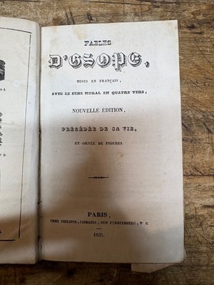 Illustrierte Fables d Ésope   Ausgabe von 1835   Paris, Philippe Libraire   Einband