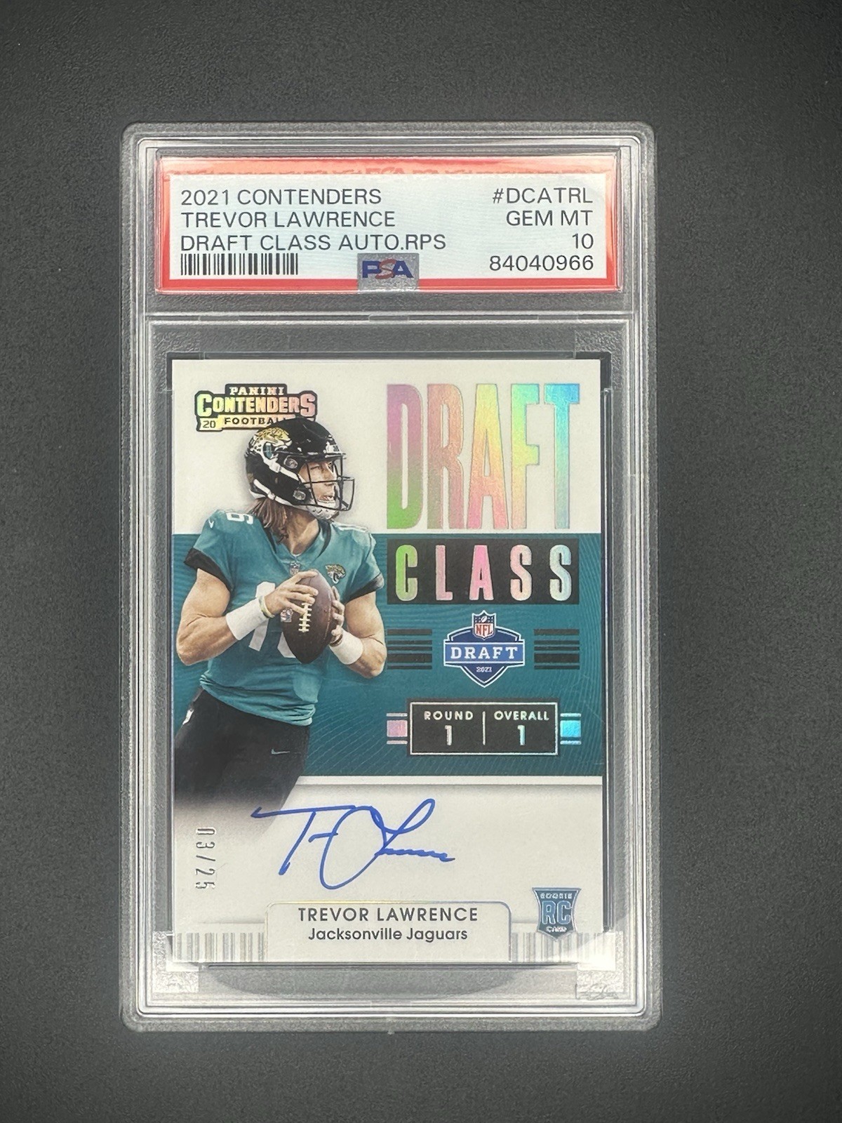 Trevor Lawrence Panini Contenders Rookie Ticket Swatches #TRL Autograph