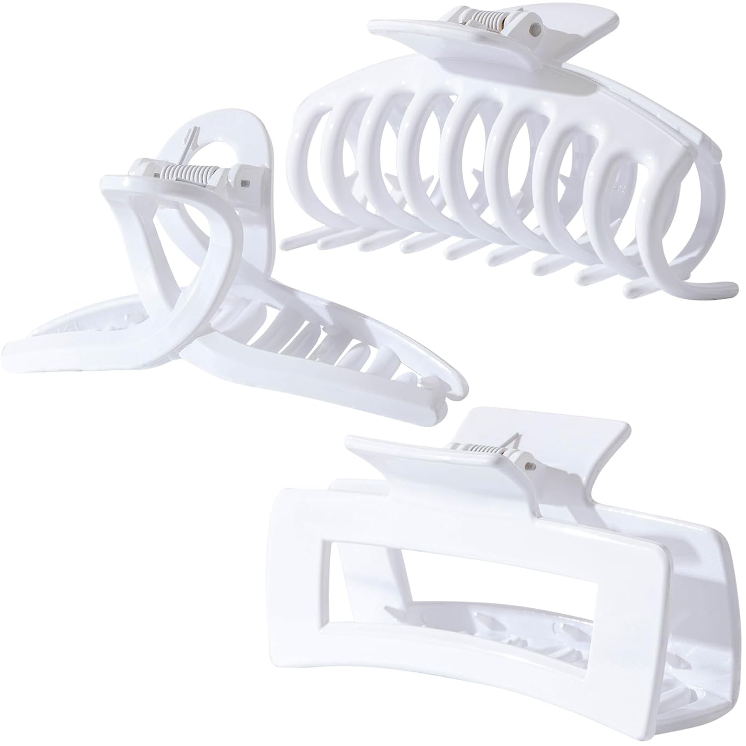 Strong Hold Large White Hair Claw Clip for Thick or Fine Hair